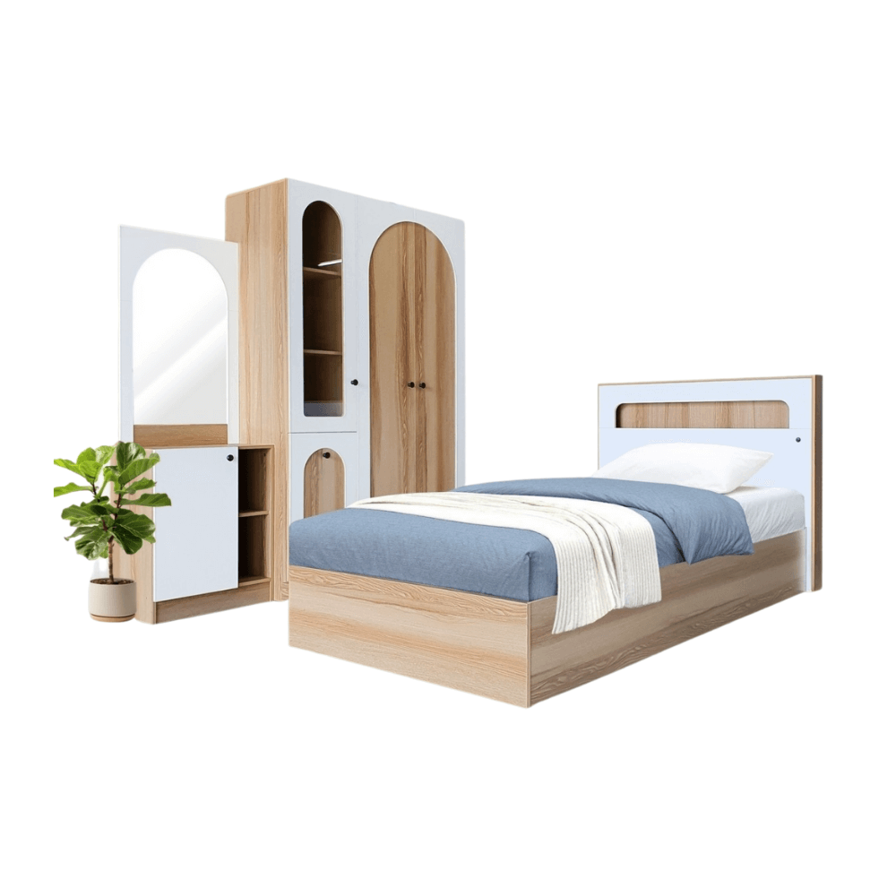 ชุดห้องนอน + ที่นอนสปริง 3.5 ฟุต WISDOM DESIGN FURNITURE รุ่น ARISTA 3 สี แอช/ขาว_5